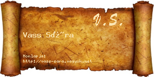 Vass Sára névjegykártya