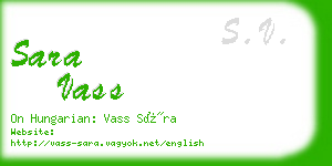 sara vass business card